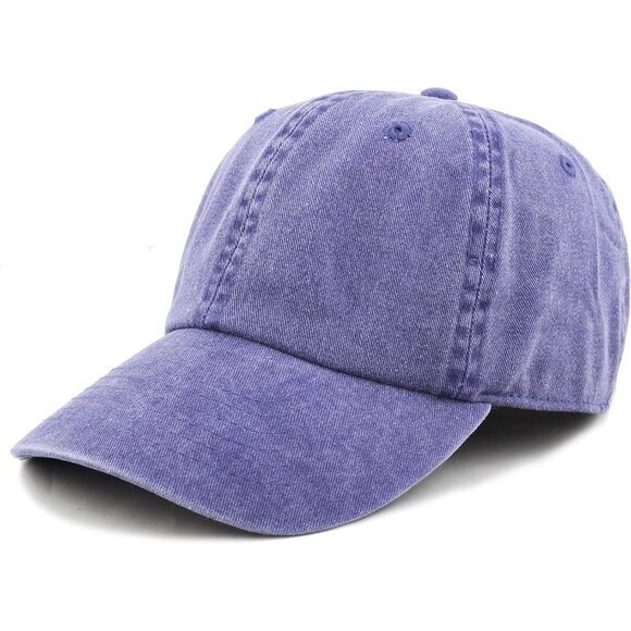 Men's Royal Blue 100% Cotton Pigment Dyed Low Profile Dad Hat Six Panel Cap